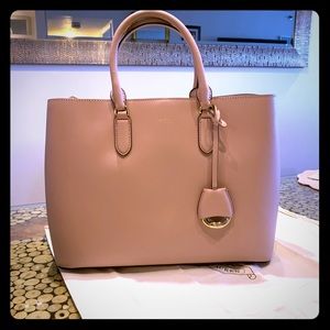 Pink Ralph Lauren Marcy Satchel Bag handbag